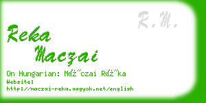 reka maczai business card